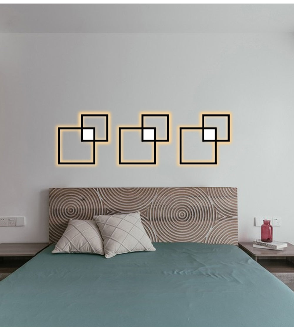 IIS Minimalist Wall Lamp Dimmable  Black White Square Sconces