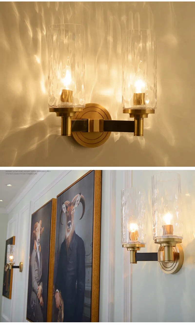 KUNG Modern Lustre Crystal Wall Lamp Bronze