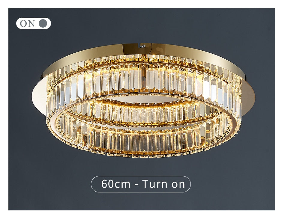 Ylk Round Modern Crystal Chandelier