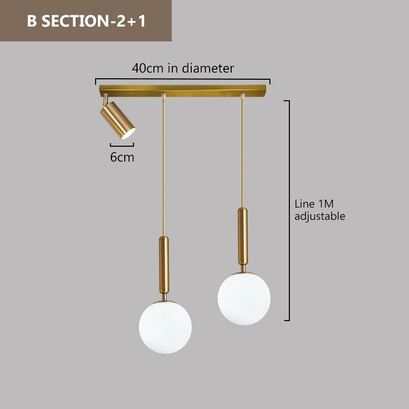 Wad Three Heads Spotlights Pendant Light