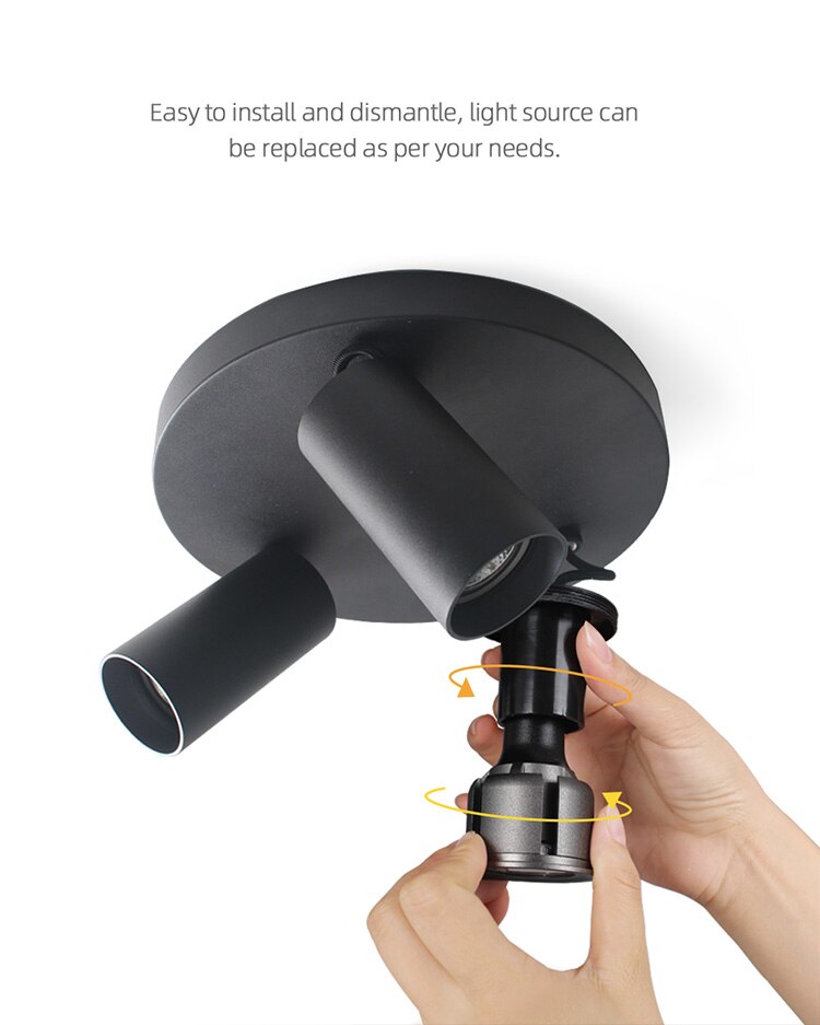 AiS LED Ceiling Light GU10 replaceable bulb directional Three-head Ceiling Spotlight