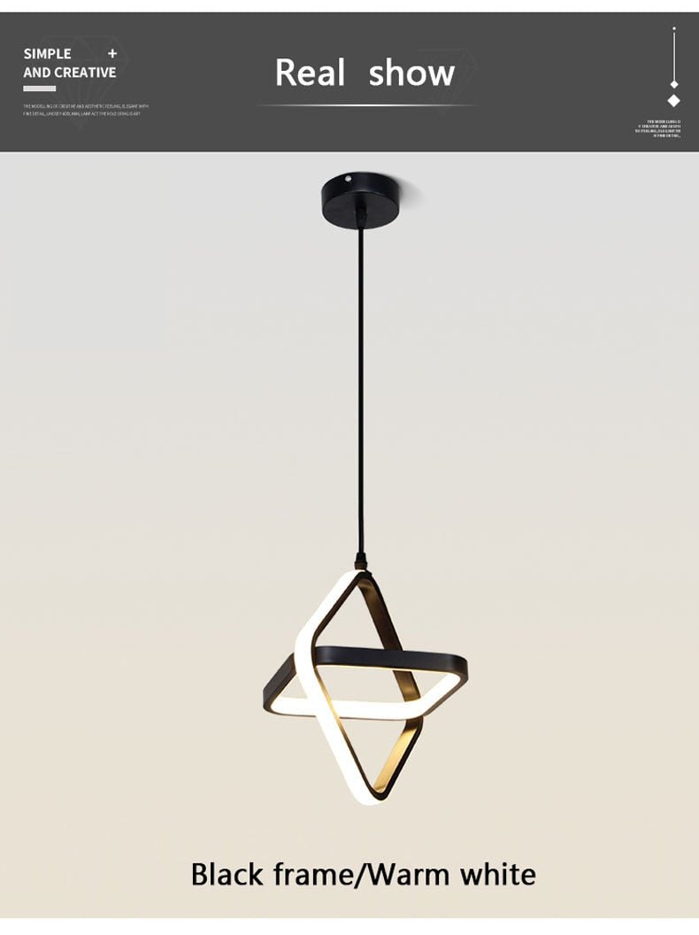 SERA Doble - Simple Modern LED Double Round Square Hanging Lamp