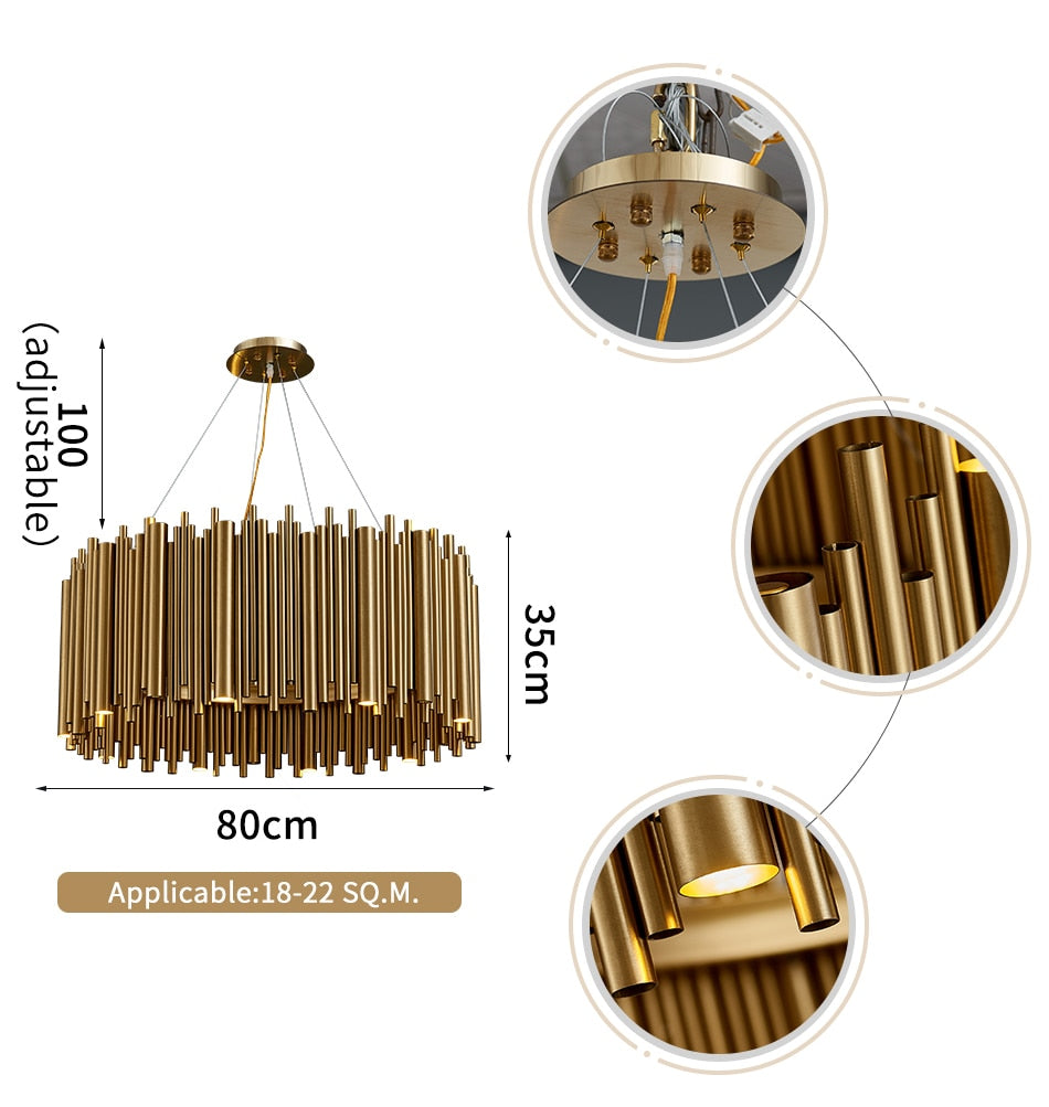 Ylk Aiden Luxury Gold Chandelier