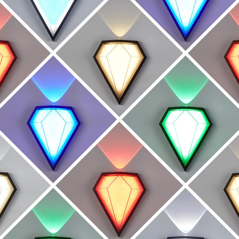 IIS 12W Outdoor Waterproof IP65 Diamond LED Wall Light Porch Garden