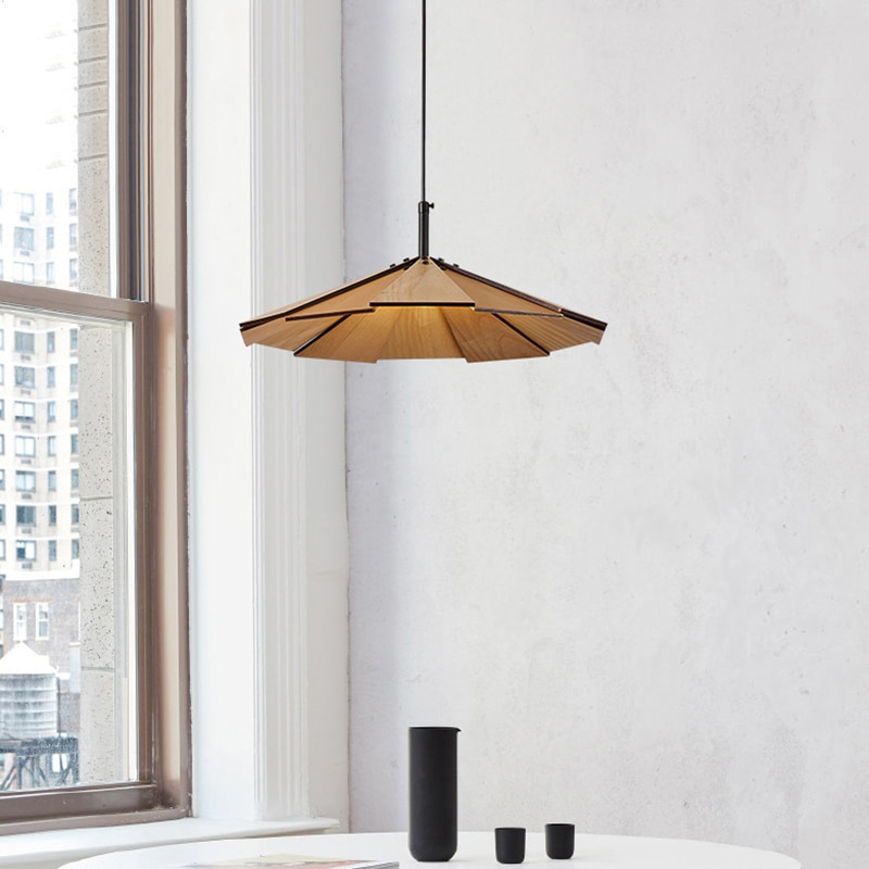 IIS LED Solid Wood Pendant Light Nordic Restaurant Bar Office Hanging lamp