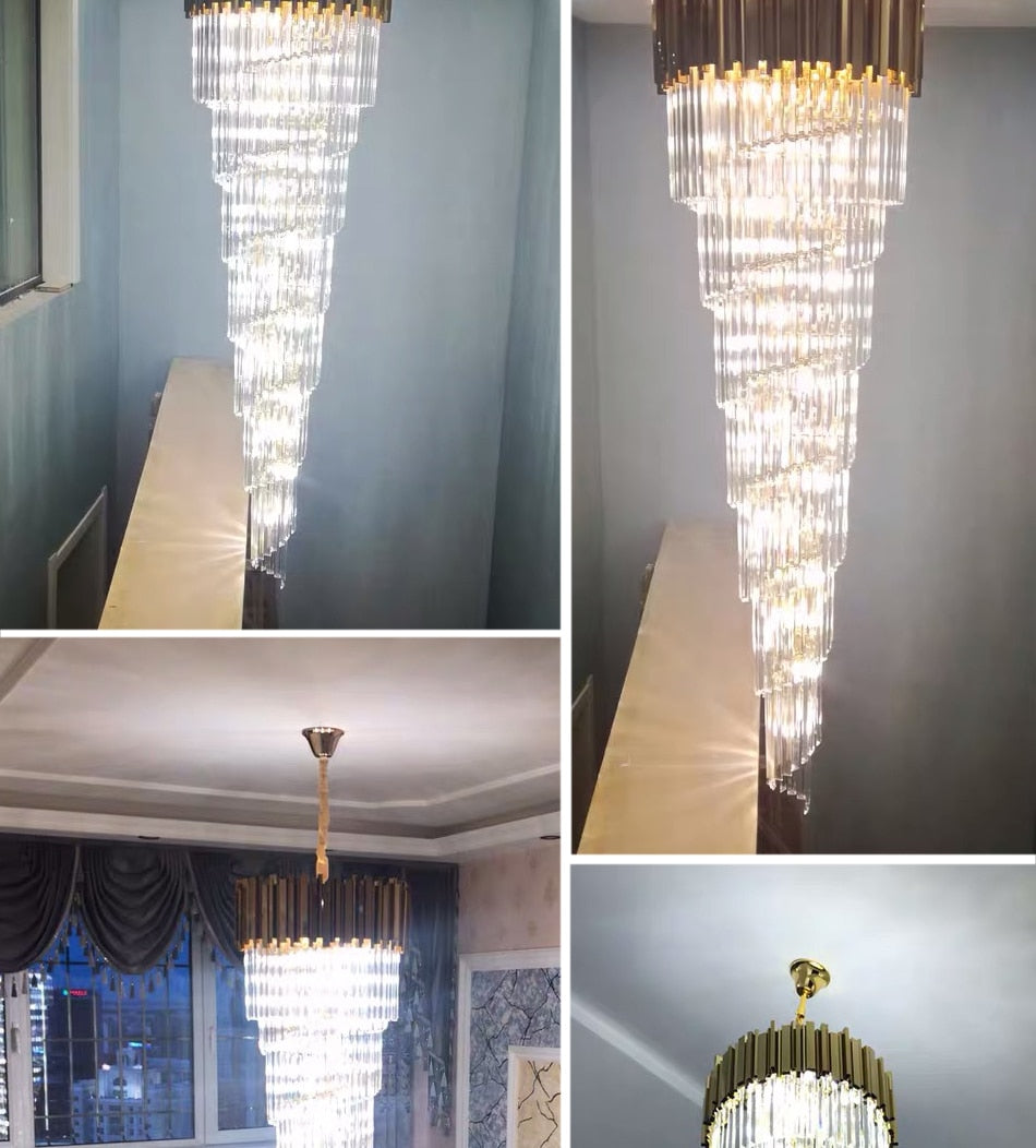 Ylk Long Crystal Chandelier Lamp