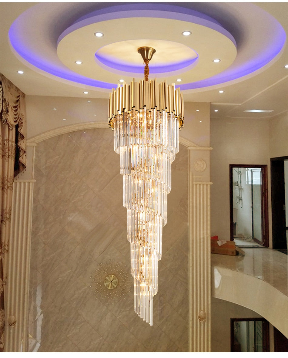 Ylk Long Crystal Chandelier Lamp