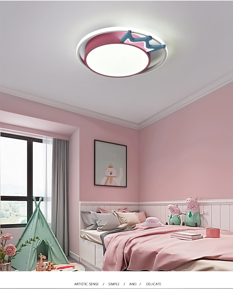 IIS Cartoon Nursery Crown Ceiling Lamps For Children