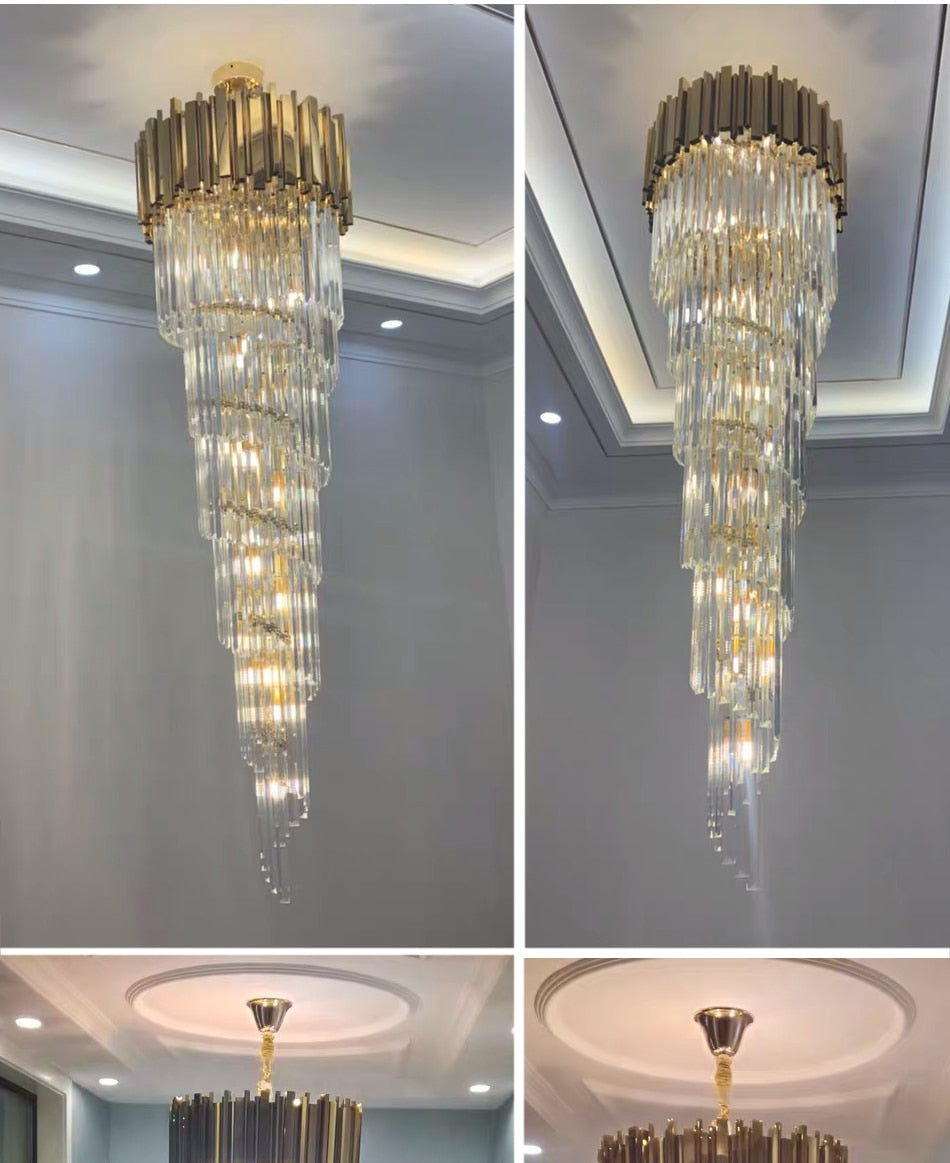Ylk Long Crystal Chandelier Lamp