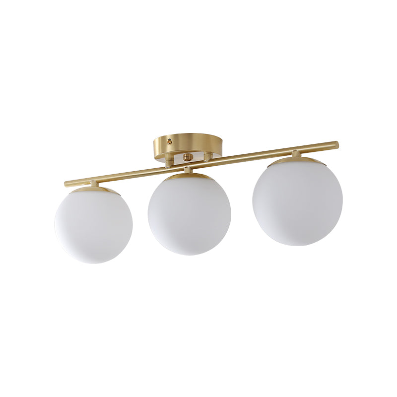 DAR Nordic LED Glass Ceiling Light White Ball Creative Golden