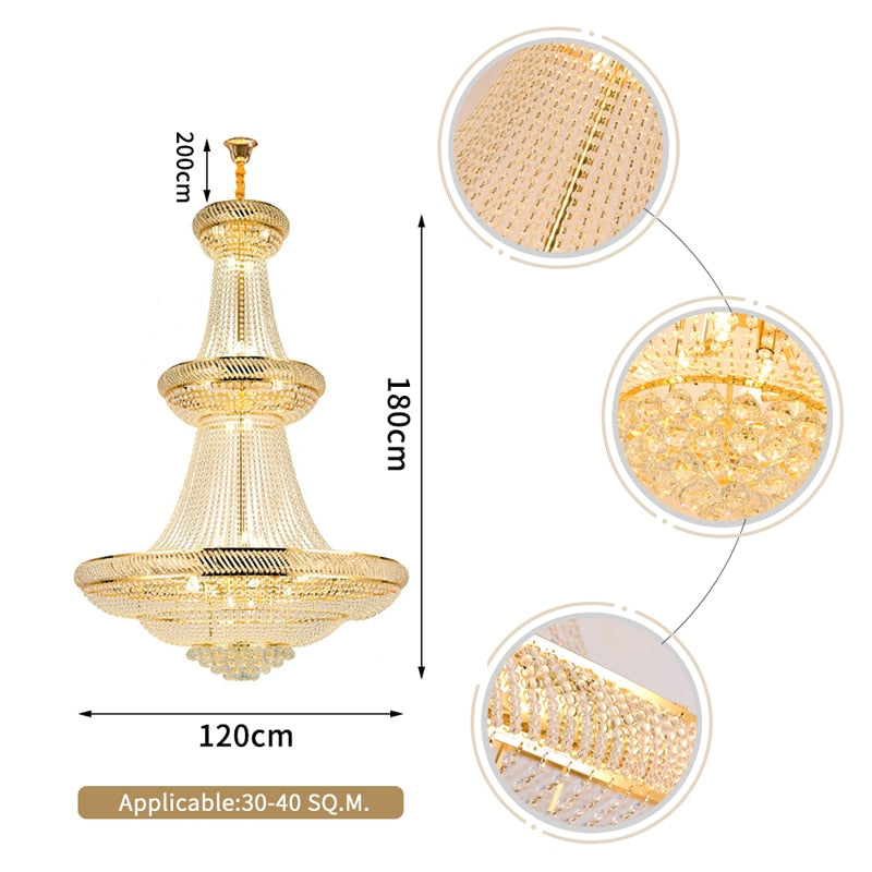 Ylk Luxury Crystal Staircase Chandelier