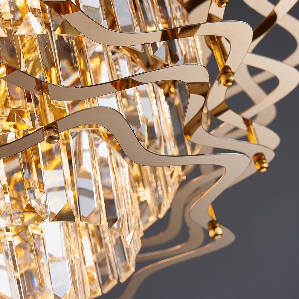 Molly Five Tier Round Crystal And Copper Ring Chandelier