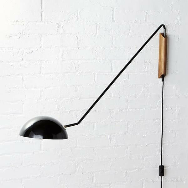 Hera - Retro Metal & Wood Wall Lamp with Plug