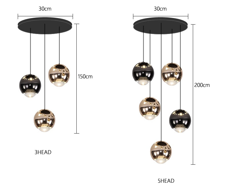 APEX Modern Luxury Glossy Ball Droplight Deco Lighting