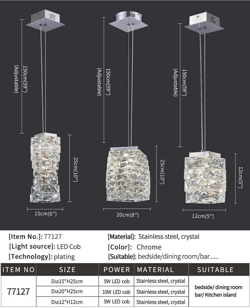 Ylk Estrella Modern Crystal Pendant Lamp