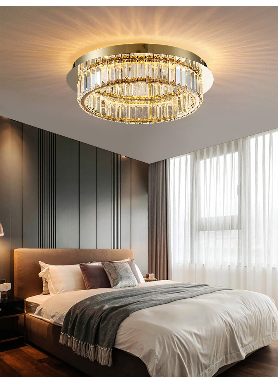 Ylk Round Modern Crystal Chandelier