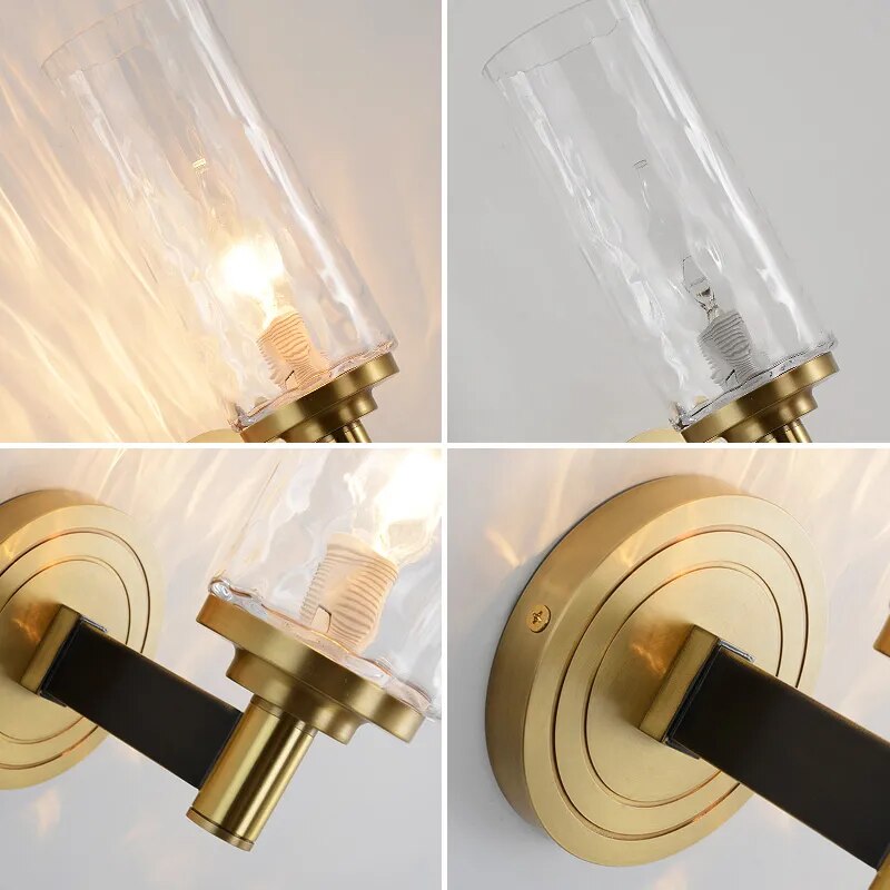 KUNG Modern Lustre Crystal Wall Lamp Bronze