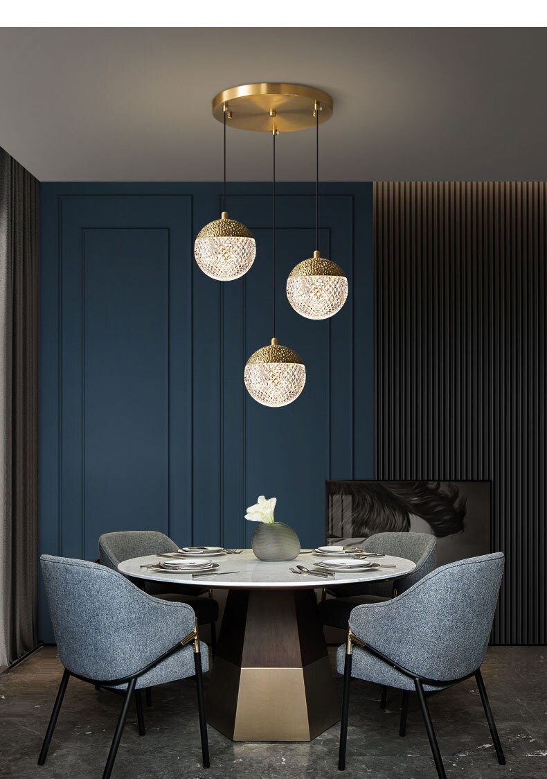 Lyf Round Ball Crystal Pendant Light