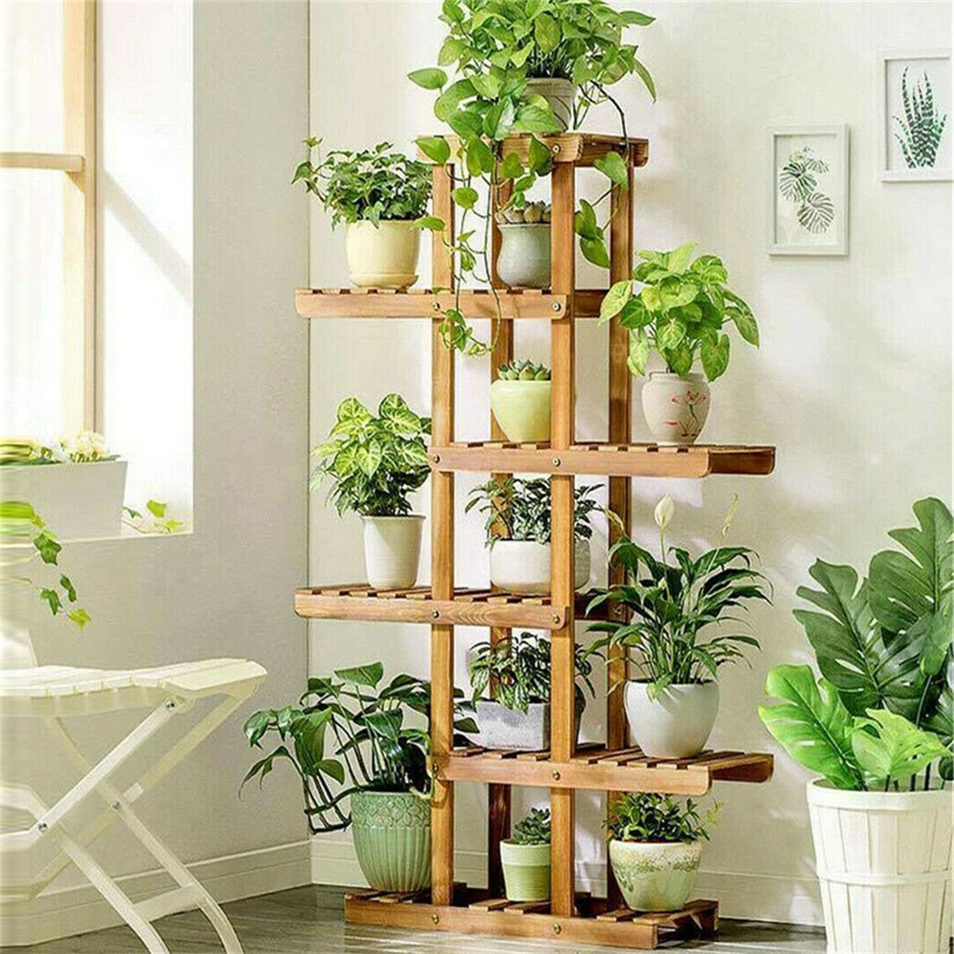 Vidkun - Tall Plant Stand Tiered Plant Stand Plant Shelf Indoor & Outdoor Plant Shelf Flower Stand