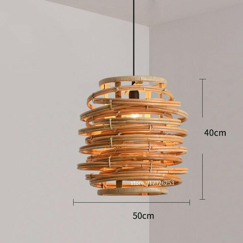 Hirosh - Retro Rattan Shade Lamp