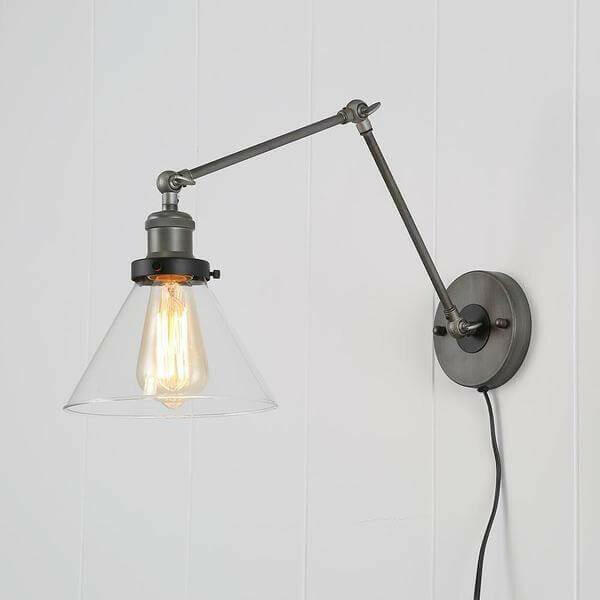 Jacqueline - Adjustable Bent Arm Glass Wall Lamp