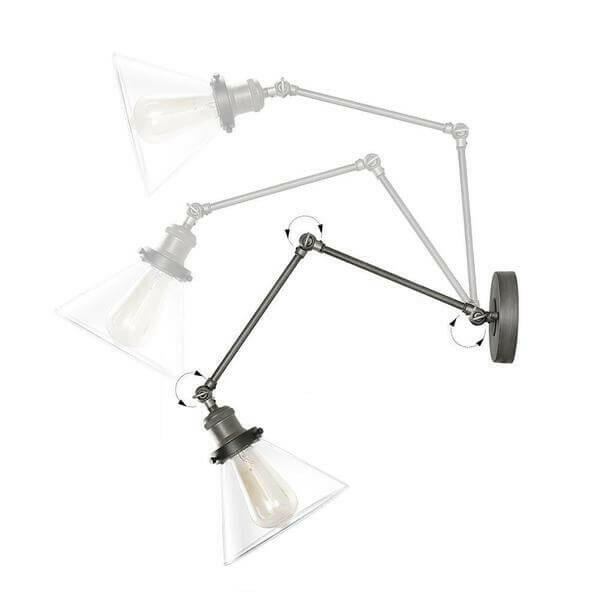 Jacqueline - Adjustable Bent Arm Glass Wall Lamp