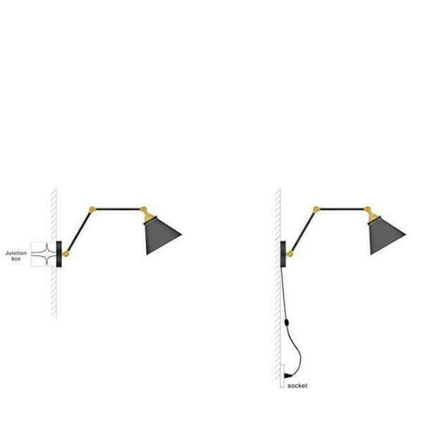 Jacqueline - Adjustable Bent Arm Glass Wall Lamp