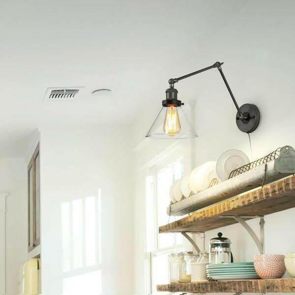 Jacqueline - Adjustable Bent Arm Glass Wall Lamp