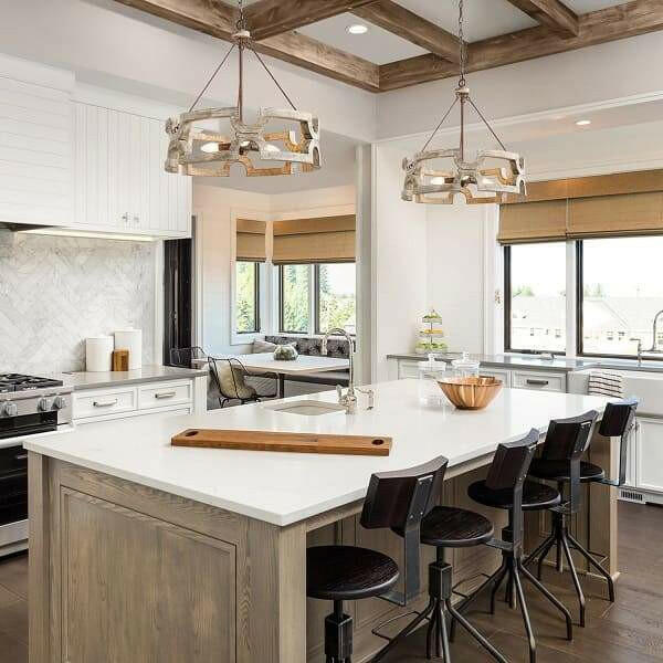 Jade - 3 Lights Farmhouse Wood Drum Candlestick