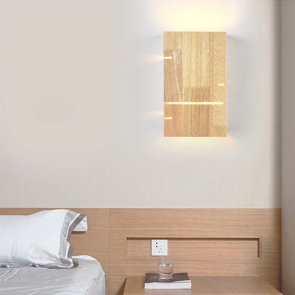 Wooden Wall Lamp Led Japandi Decor