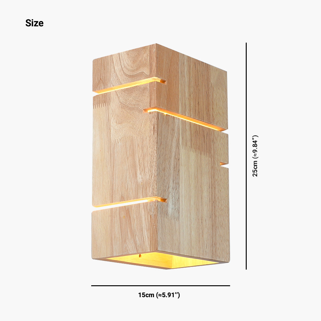 Wooden Wall Lamp Led Japandi Decor