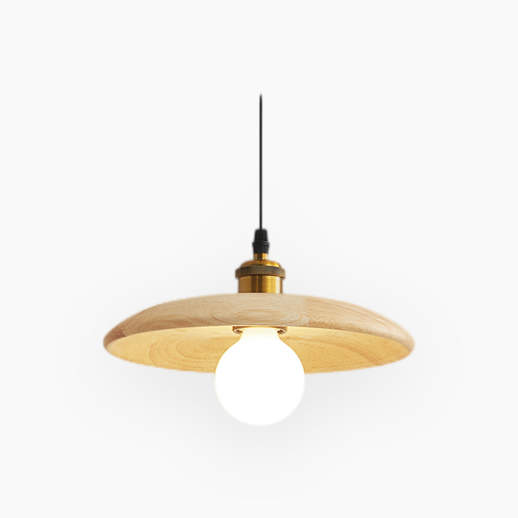 Hanging Pendant Light Japandi for Dining Room, Wood