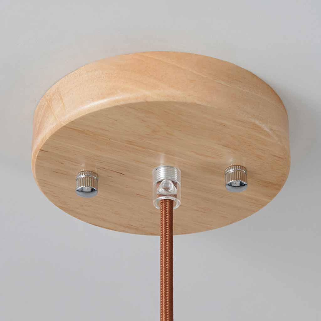 Pendant Hanging Light Japanese Elegant for Dining Room, Wood & Glass