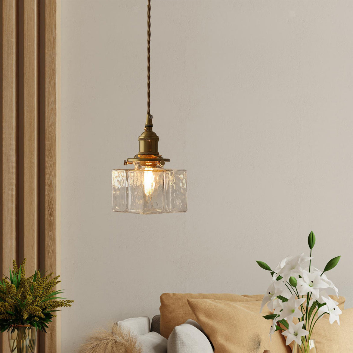 Jewel Glass Brass Pendant Light