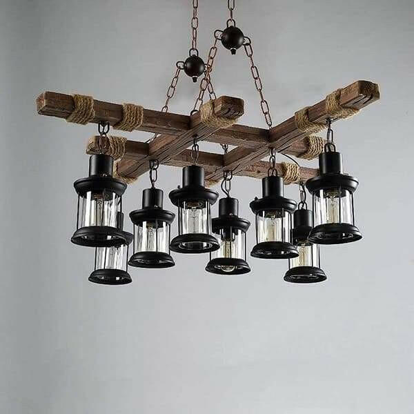 Kalett - Rustic Solid Wood Pendant Light