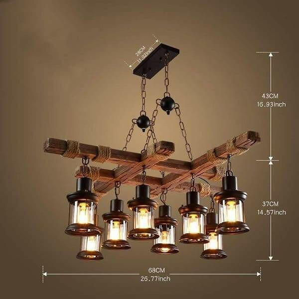 Kalett - Rustic Solid Wood Pendant Light