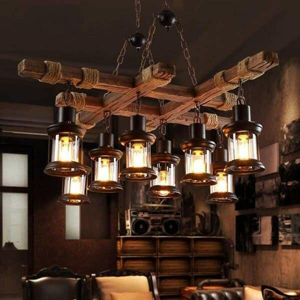 Kalett - Rustic Solid Wood Pendant Light