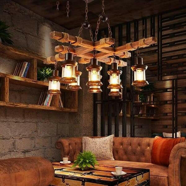 Kalett - Rustic Solid Wood Pendant Light