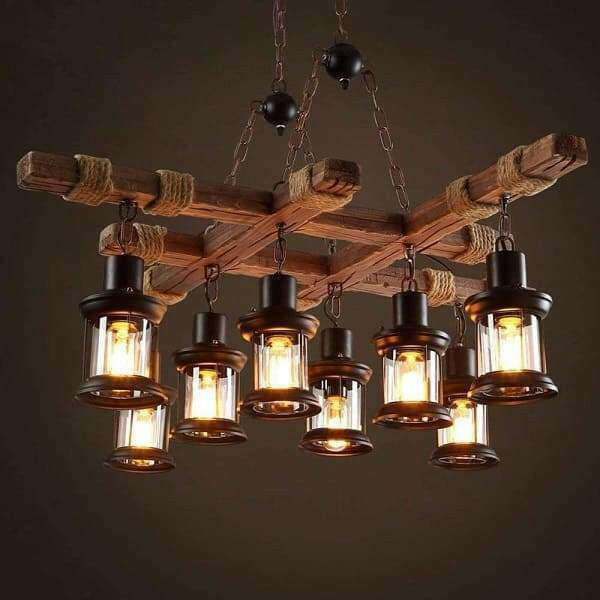 Kalett - Rustic Solid Wood Pendant Light