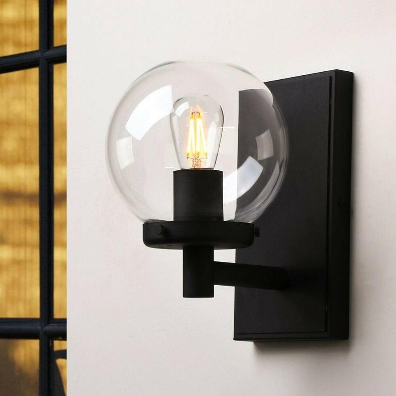 Knud - Industrial Wall Lamp with Glass Globe for Bathroom