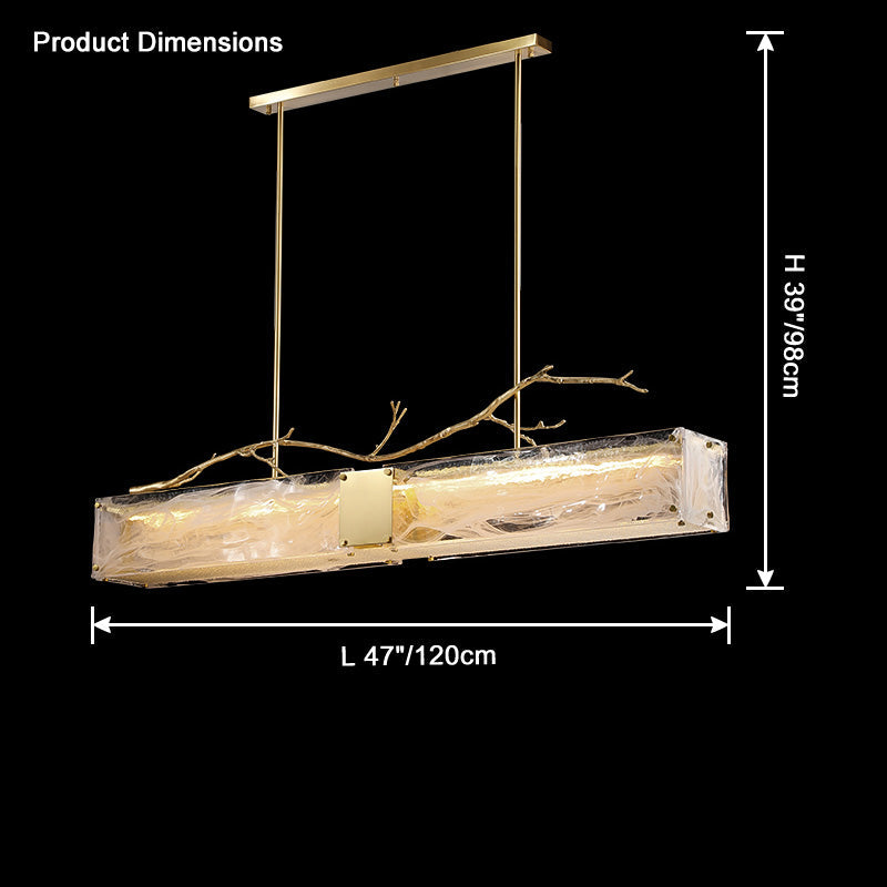 WOMO Rectangular Glass Chandelier-WM2364