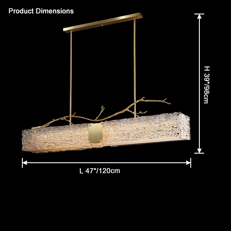WOMO Rectangular Glass Chandelier-WM2364