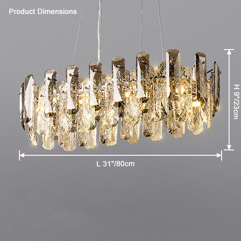 WOMO Smoked Crystal Round Chandelier-WM2363