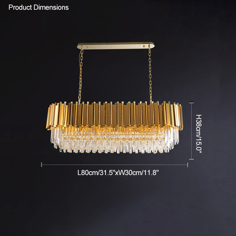 WOMO  Linear Gold Crystal Chandelier-WM2185c