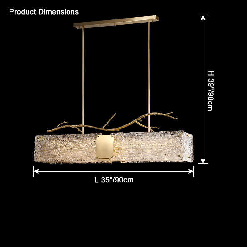 WOMO Rectangular Glass Chandelier-WM2364