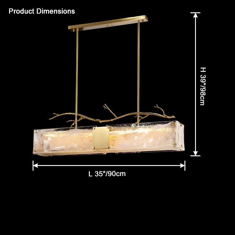WOMO Rectangular Glass Chandelier-WM2364