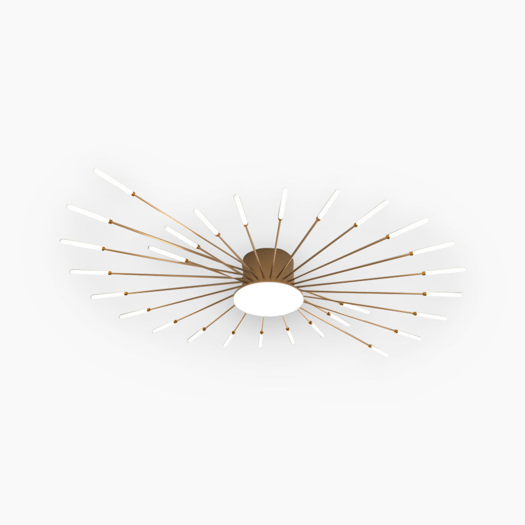 LED Chandelier Ceiling Light Unique Starburst, Black/Gold