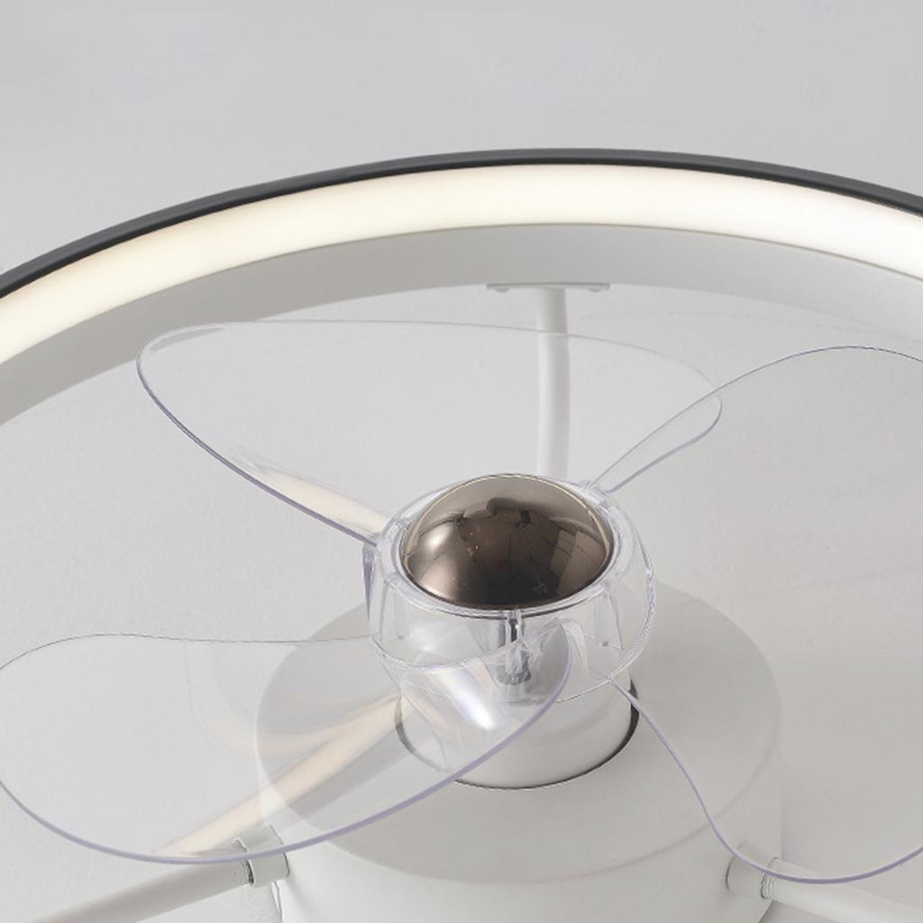 LED Ceiling Light with Fan Modern Full-Spectrum, Black & White