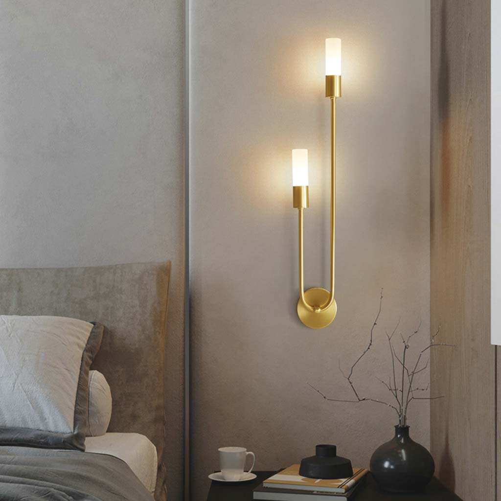LED Wall Sconce Light Stylish Art Deco Candle, Brass / Black