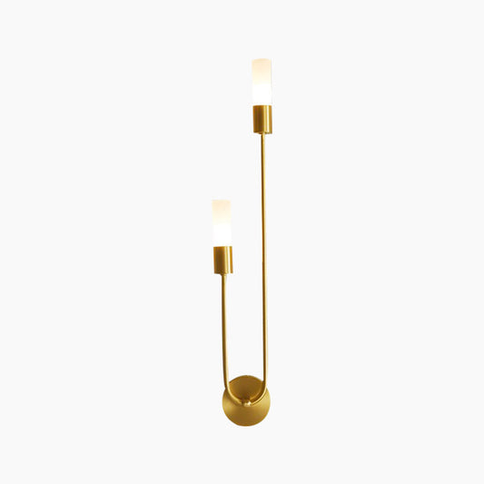 LED Wall Sconce Light Stylish Art Deco Candle, Brass / Black